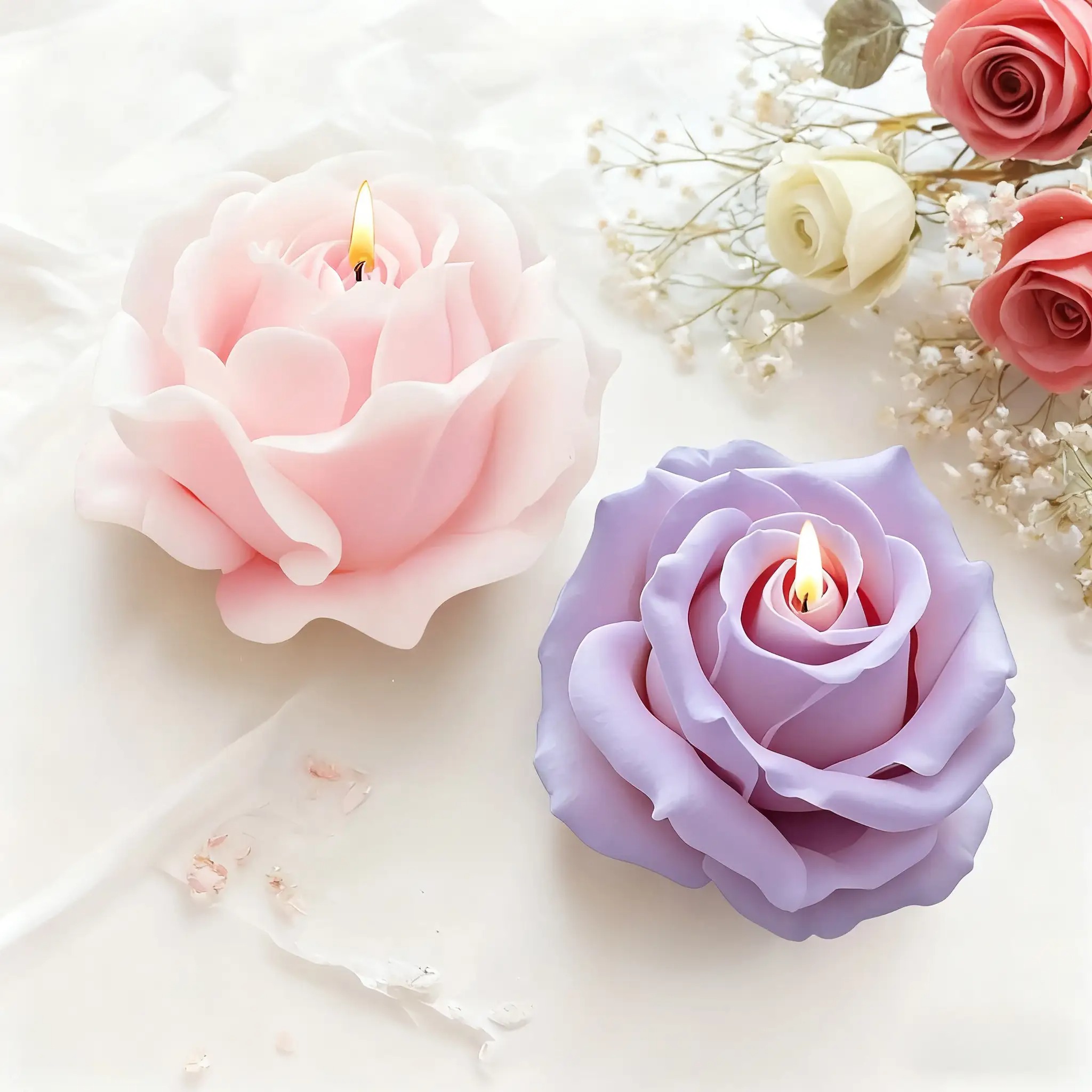 2-Piece Romantic 3D Rose Silic - Soap Making Gifts recension och pris