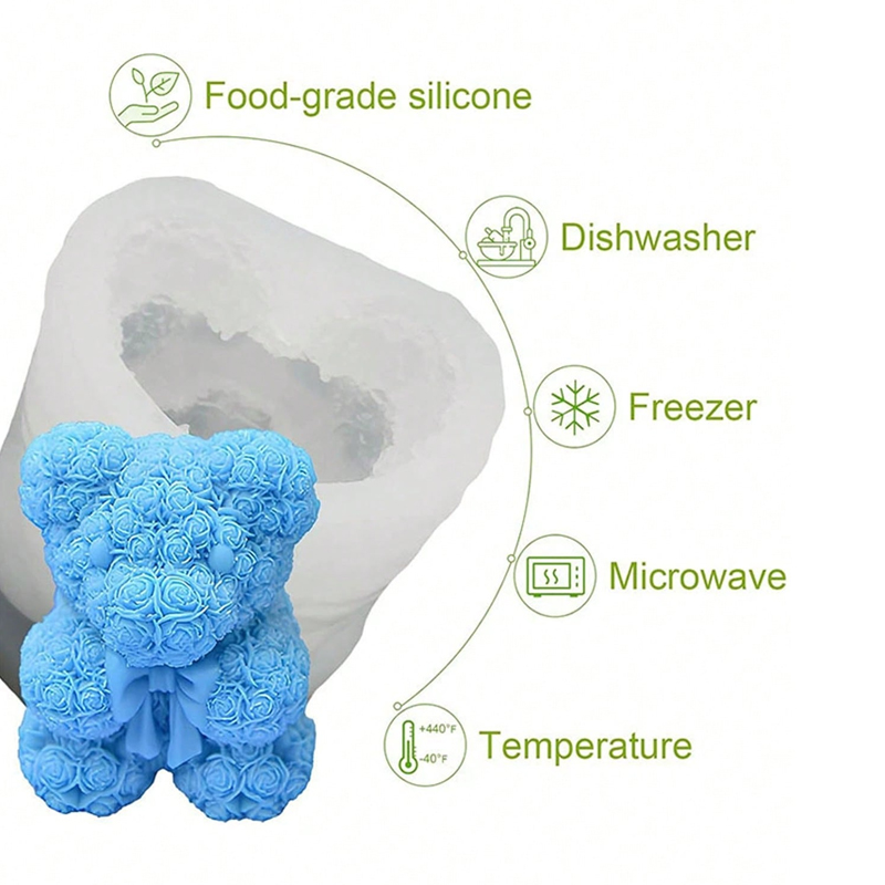 Rose Bow Bear Candle Silicone  - Soap Making Gifts recension och pris